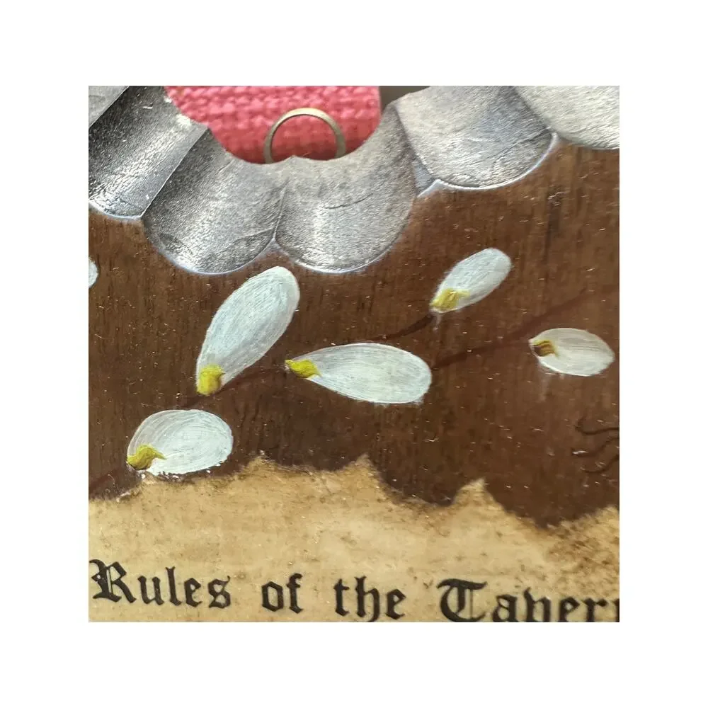 RULES OF THIS TAVERN Wooden Plaque Sign Vintage Brown Painted 10